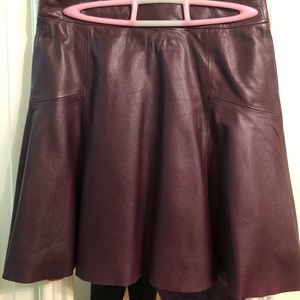 Burgundy leather skirt